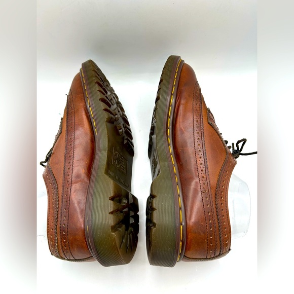 RARE Vtg Dr. Martens 3989 Made in England Wingtip Brown Brogues Oxfords Shoe 90s - Picture 10 of 14
